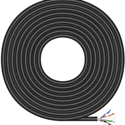 Bobine Cabo de Rede RJ45 Cat.6 FTP Rígido AWG24 Preto (305 mts) - AISENS