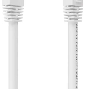 Cabo de Rede Cat.6 RJ45 UTP AWG26 CCA Branco (2mts) - AISENS