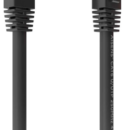Cabo de Rede Cat.6 RJ45 UTP AWG26 CCA Preto (25cm) - AISENS
