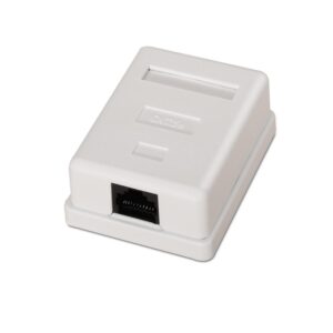 Caixa p/ Tomada RJ45 c/ 1 Conector UTP Cat5e (Branco) - AISENS