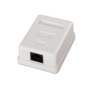 Caixa p/ Tomada RJ45 c/ 1 Conector UTP Cat6 (Branco) - AISENS