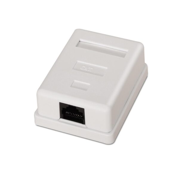 Caixa p/ Tomada RJ45 c/ 1 Conector UTP Cat6 (Branco) - AISENS
