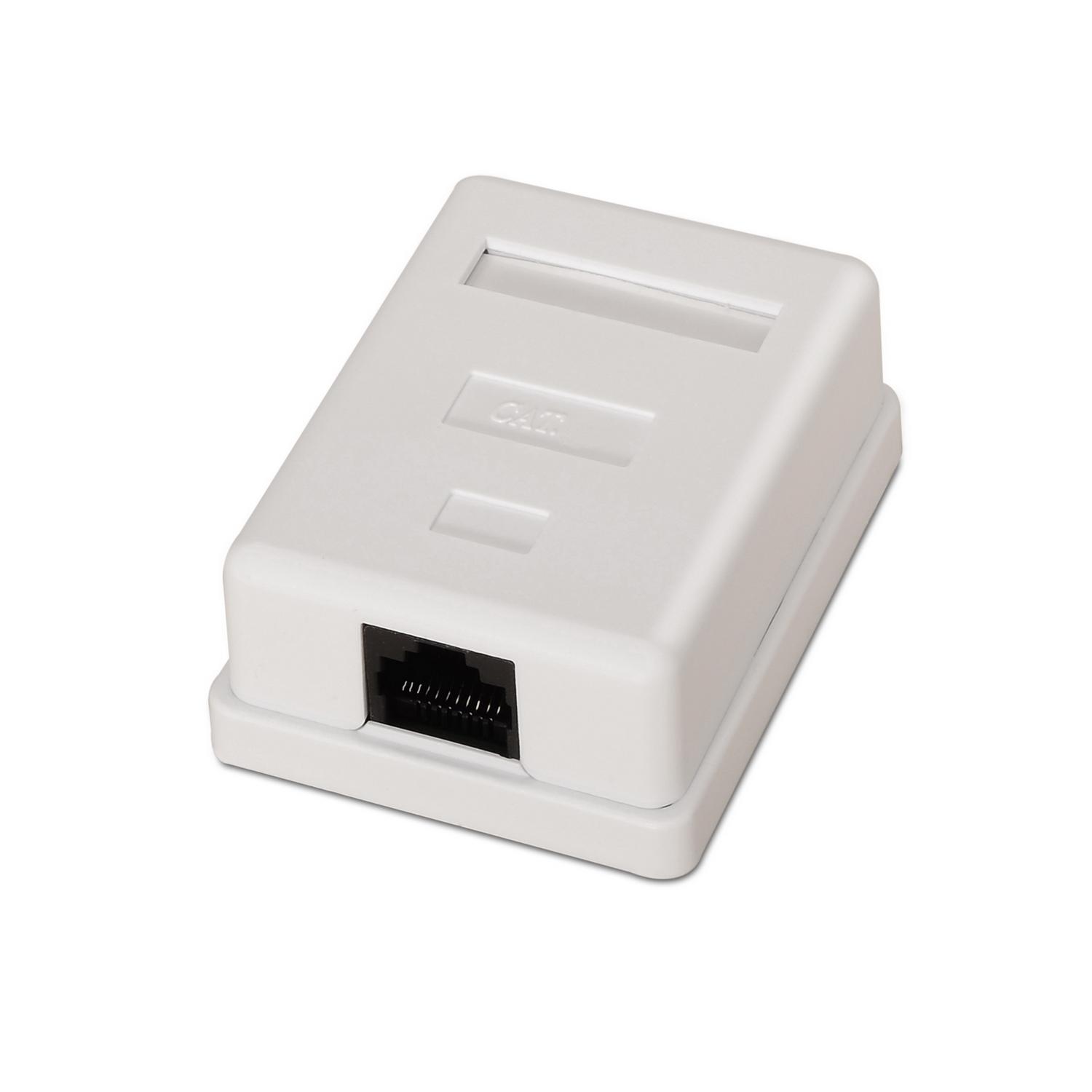 Caixa p/ Tomada RJ45 c/ 1 Conector UTP Cat6 (Branco) - AISENS