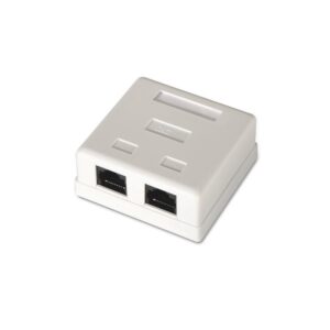 Caixa p/ Tomada RJ45 c/ 2 Conectores UTP Cat6 (Branco) - AISENS