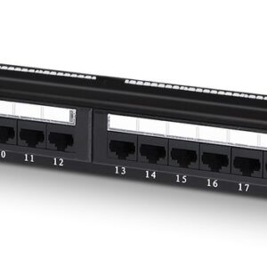 Patch Panel 19 1U RJ45 24 Portas RJ45 CAT6 (Preto) - AISENS