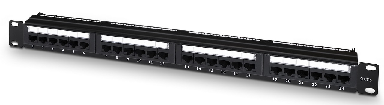 Patch Panel 19 1U RJ45 24 Portas RJ45 CAT6 (Preto) - AISENS