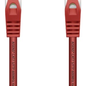 Cabo de Rede RJ45 Cat7 S/FTP Vermelho (25cm) - AISENS