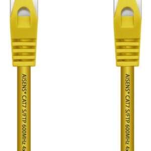 Cabo de Rede RJ45 Cat7 S/FTP Amarelo (25cm) - AISENS
