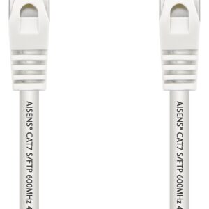 Cabo de Rede RJ45 Cat7 S/FTP Branco (25cm) - AISENS