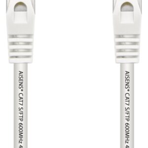 Cabo de Rede RJ45 Cat7 S/FTP Branco (1 metro) - AISENS