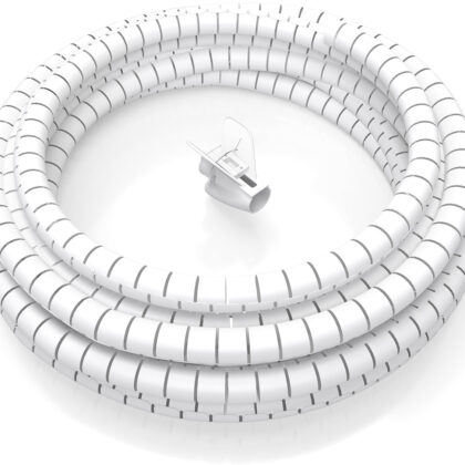 Organizador de Cabos em Espiral 25mm Branco (2mts) - AISENS