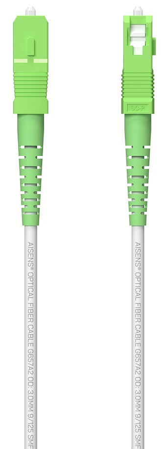 Cabo Fibra Óptica G657A2 3.0 9/125 Branco (60 mts) - AISENS