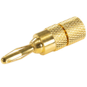 Ficha Banana Dourada Macho 4mm (Rosca)