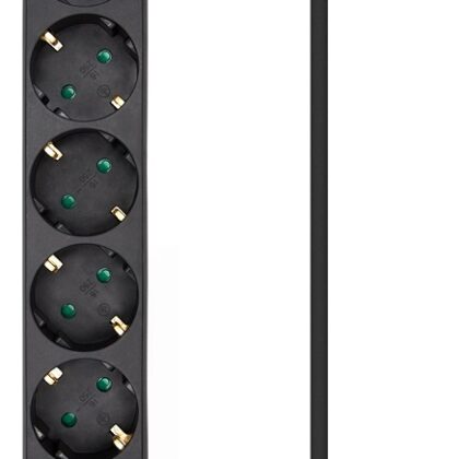 Extens?o Sextupla c/ Interruptor Preto (1,4 mts) - AISENS
