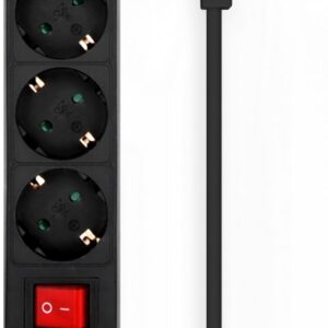 Extens?o Quadrupla Preto c/ Interruptor (1,4 mts) - AISENS