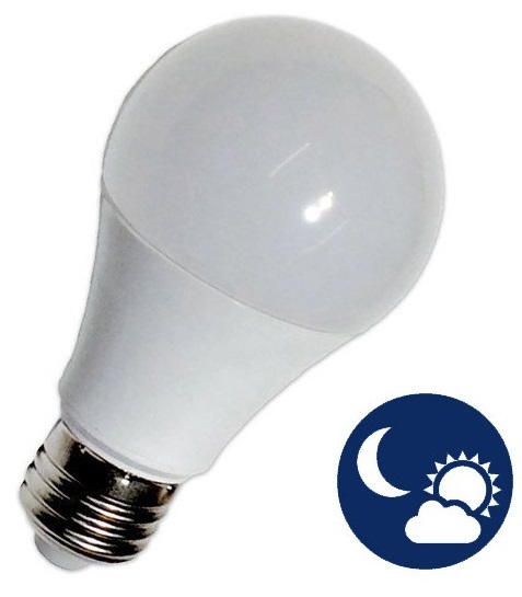 Lampada LED E27 A60 220V 9W Branco 4000K 806Lm c/ Sensor Crepuscular (Dia/Noite) - WELL