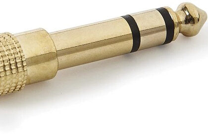 Ficha Adaptadora Jack 6,3mm Macho Stéreo - Jack 3,5mm Fêmea Stéreo - FONESTAR