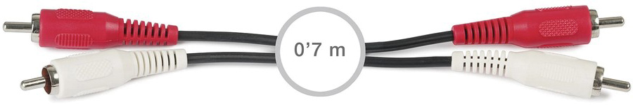 Cabo Áudio 2x RCA Macho - 2x RCA Macho (70cm) - FONESTAR