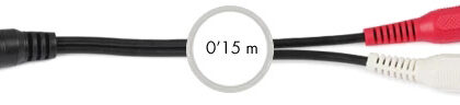 Cabo RCA Macho - 2x RCA Fêmea (15cm) - FONESTAR