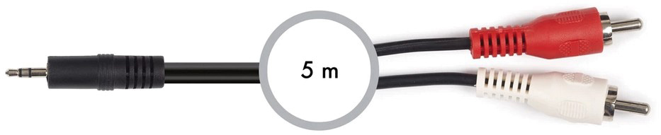 Cabo Áudio Jack 3,5mm Macho - 2x RCA Macho (5 mts) - FONESTAR