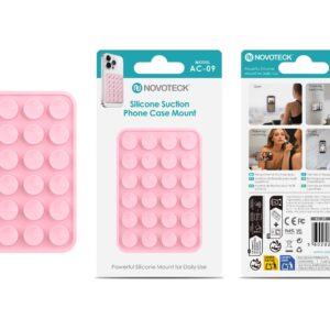 Suporte de Silicone com Ventosas para Telemóvel – Fixação Forte em Superfícies Múltiplas – Rosa AC-09