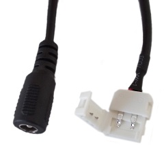 Ficha DC com Fio e Conector 10mm SMD5050 p/ Fita de LEDs