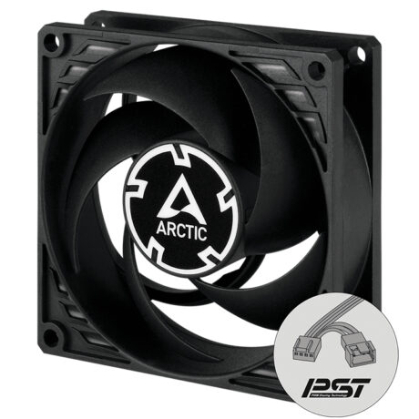 Ventoinha 80mm P8 PWM PST CO 3000RPM 4 Pinos PWM Preta - ARCTIC