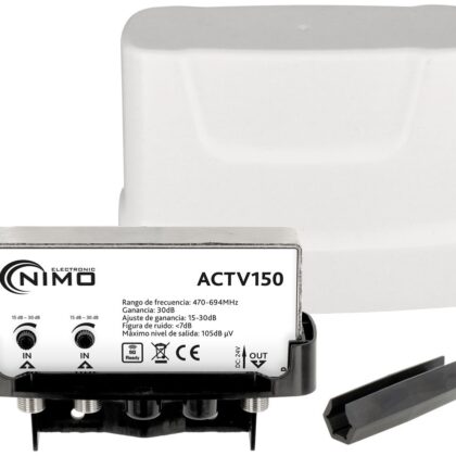 Amplificador de Mastro 2 Entradas / 1 Saída UHF c/ Filtro 5G LTE - NIMO