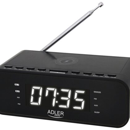 Rádio Despertador AD 1192B c/ Carregador s/ Fios - ADLER