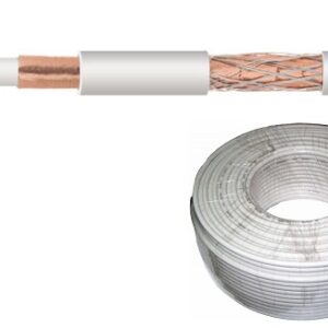 Bobine Cabo Coaxial RG6 Cobre Ø7mm Branco (100 mts) - NIMO