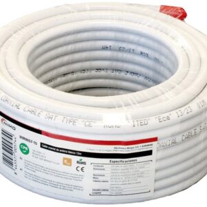 Bobine Cabo Coaxial RG6 Cobre ?6,8mm Branco (15 mts) - NIMO