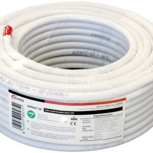 Bobine Cabo Coaxial RG6 Cobre ?6,8mm Branco (20 mts) - NIMO