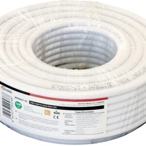 Bobine Cabo Coaxial RG6 Cobre Ø6,8mm Branco (25 mts) - NIMO