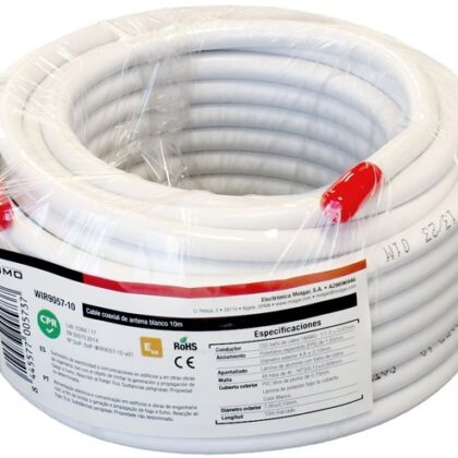Bobine Cabo Coaxial RG6 Cobre Ø6,8mm Branco (10 mts) - NIMO