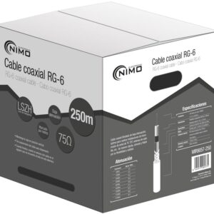 Bobine Cabo Coaxial RG6 Cobre ?6,8mm Branco (250 mts) - NIMO