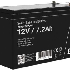 Bateria Chumbo AGM 12V 7,2Ah VRLA Deep Cycle - GREEN CELL