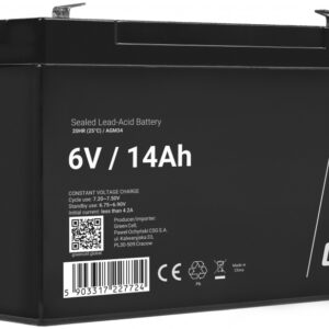 Bateria Chumbo AGM 6V 14Ah VRLA Deep Cycle - GREEN CELL