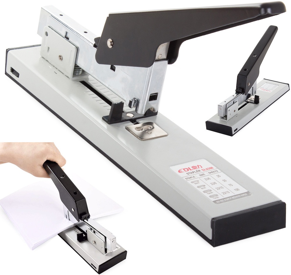 Agrafador de Papel de 100 Folhas (Cinzento/Preto)
