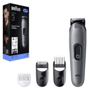 Máquina de Cortar Cabelo AIO3500 4-EM-1 (Preto/Cinzento) - BRAUN