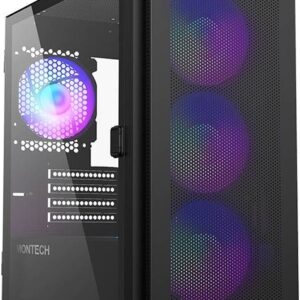Caixa Micro-ATX AIR 100 ARGB Vidro Temperado (Preta) - MONTECH