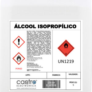 Álcool Isopropílico (Isopropanol) p/ Limpeza - 5 Litros