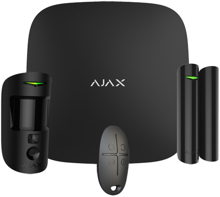 Kit Alarme Profissional s/ Fios GSM Anti-Intrusão (Preto) - AJAX