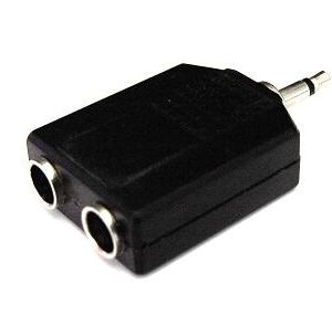 Ficha Adaptadora Jack 3,5 Macho Mono - 2 Jack 6,3mm Mono Femea