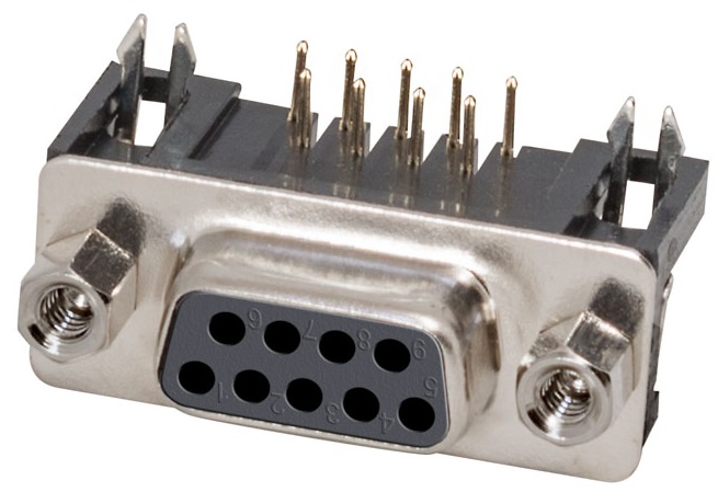 Ficha Nextron C.I. 90º DB9 Pinos Fêmea