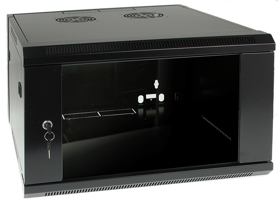 Armário Bastidor p/ Pendurar 19 6U (600mm) com Porta Vidro