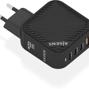 Carregador GaN 100W 3x USB-C PD.30 QC4.0 1x USB-A QC3.0 (Preto) - AISENS
