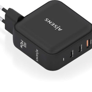 Carregador GaN 140W 2x USB-C PD3.1 QC4.0 1x USB-A QC3.0 (Preto) - AISENS