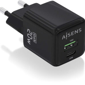 Carregador GaN 20W 1xUSB-C 1xUSB-A (Branco) - AISENS
