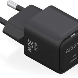 Carregador GaN 30W USB-C PD3.0 QC4.0 (Preto) - AISENS