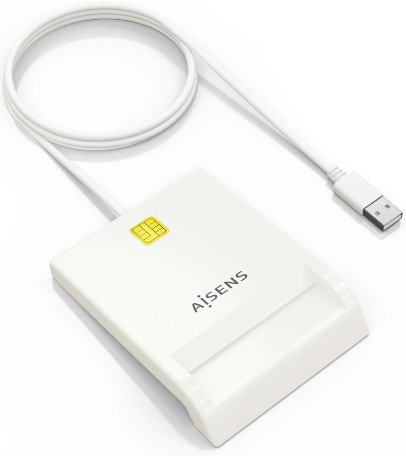 Leitor de Cartões Inteligentes DNI USB (Branco) - AISENS